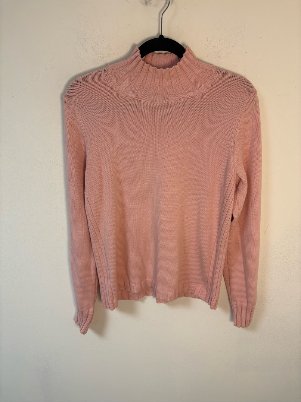 Denim&Co Pink Mock Neck Ribbed Sweater
Small